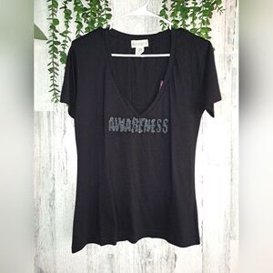 NWT "Awareness" Blingy Vneck